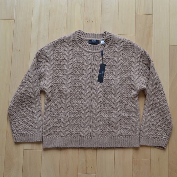NWT Tahari Knit Sweater Size XS Brown - Picture 1 of 4